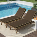 Outdoor Chaise Lounge Cushions 2 Pack, Patio Lounge Chair Pads with Removable Washable Cover, Quick Dry Foam Cushions for Pool, Lawn, Deck(2, Coffee Brown（72X21X3in）) - color: Coffee Brown（72x21x3in）