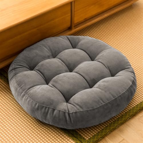 SK Studio Meditation Floor Pillow, Large Floor Cushions, Round Floor Cushion Seating for Adults Kids, Classroom Furniture Floor Pillow for Yoga Living Room, Grey, 17" W x 17" L (Pack of 1) - color: Grey, size: 17"W x 17"L (Pack of 1)