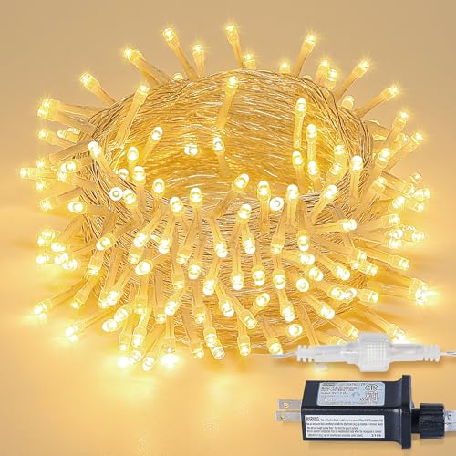 String Lights Indoor Bedroom, 33FT 100 LED Fairy String Lights Outdoor Waterproof, 8 Modes Memory Twinkle Christmas Light Plug in for Classroom Dorm Patio Tree Garden Decor(Warm White) - color: Warm White, size: 100LED