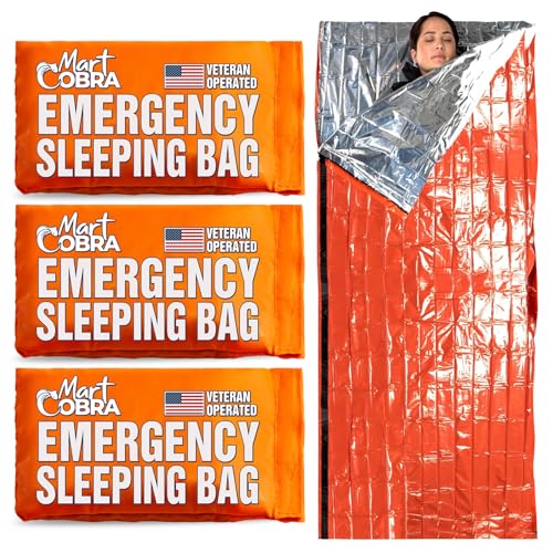 Emergency Sleeping Bag for Survival Gear and Supplies Life Bivy Sack Waterproof Mylar Emergency Blankets for Survival Kit Car Camping Gear Hiking Tac Bivvy Go Bags Supplies Sleep Sacks Shelter - size: [3 Pack]