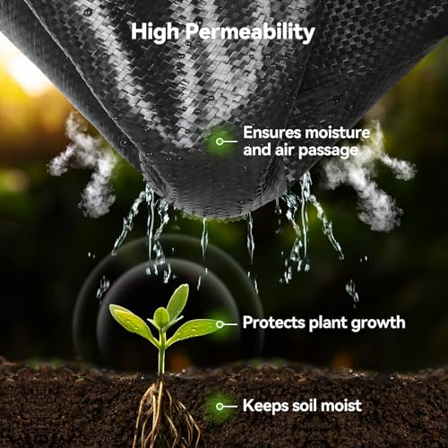 iropro 4ftx300ft Weed Barrier Fabric 3.2oz Landscape Fabric Heavy Duty, Woven Weed Barrier Control Cloth, Landscaping Fabric for Underlayment, Gardening Ground, Driveway Weed Block Cover Mat - size: 4ft x300ft