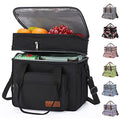 Maelstrom Lunch Box, 23L Insulated Lunch Bag, Expandable Double Deck Cooler Bag, Lightweight Leakproof Tote Bag With Side Tissue Pocket, Suit For Men and Women (A. Black) - color: A. Black