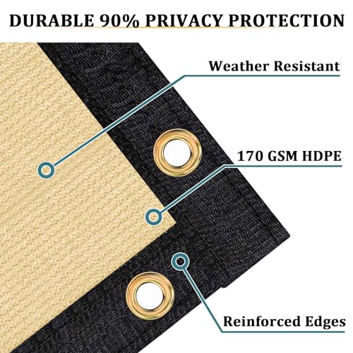 Shade&Beyond 3' X 10' Fence Privacy Screen Heavy Duty 170 GSM Fencing Mesh Shade Net Cover for Wall Garden Back Yard Outdoor Home Decoration, Sand - color: Sand, size: 0 3' X 1 0'