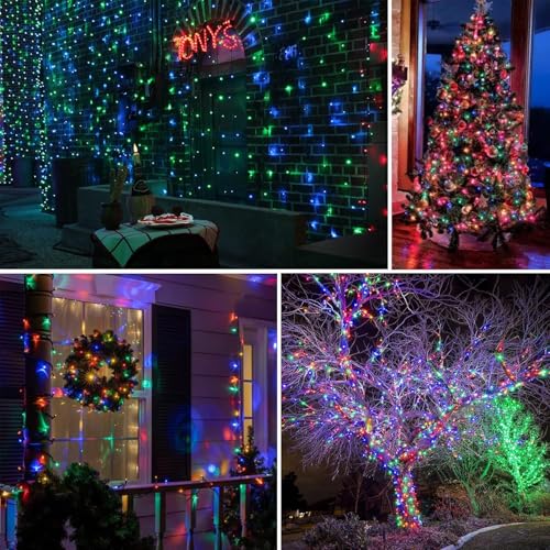 2-Pack Connectable Christmas Lights Outdoor, Total 164FT 400LED Christmas String Lights Waterproof with 8 Modes & Timer, Green Wire Twinkle Lights for Xmas Tree Decorations Outdoor Indoor, Multicolor - color: Multicolor