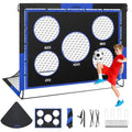 MoKo Soccer Goals for Backyard, 5×4 FT Large Size Pop Up Goal Net with Target Panel, Portable Soccer Training Equipment for Kids Practice, Outdoor Sports Game, Black+Blue