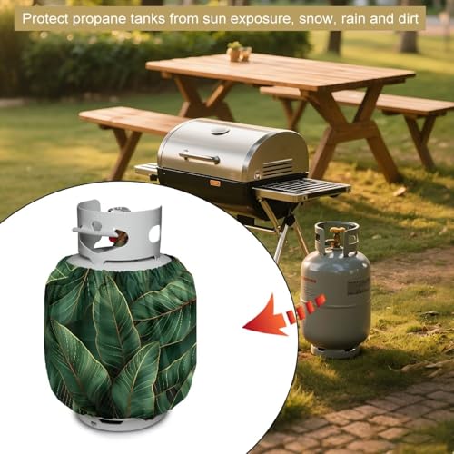 Rv Propane Tank Cover Leaf Green Gas Tank Covers Protective Covers for Grill, Travel Trailer RV and Outdoor Use Windproof Weatherproof Gas Carrier - color: Leaf Green