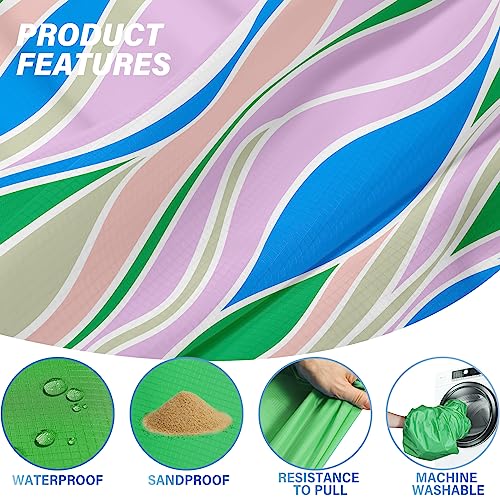 Famstar Beach Blanket Oversized Extra Large 78" X 81",Waterproof Sandproof Beach Blanket 1-7 Adults Lightweight Durable for Travel Camping Hiking Picnic - color: Mixed3, size: 78" X 81"
