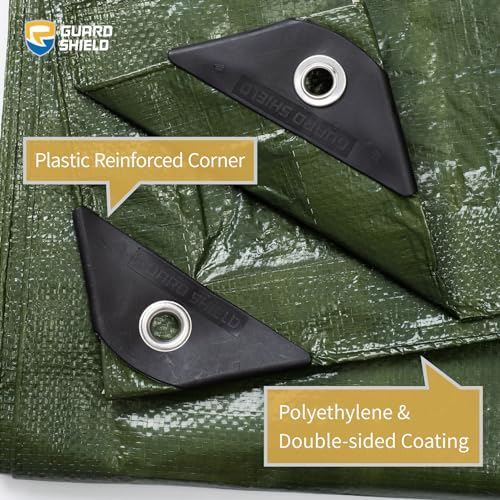 GUARD SHIELD Green Tarp Waterproof 30x30 Feet Medium Duty All Purpose Poly Tarps Cover 7mil - color: Green, size: 30x30