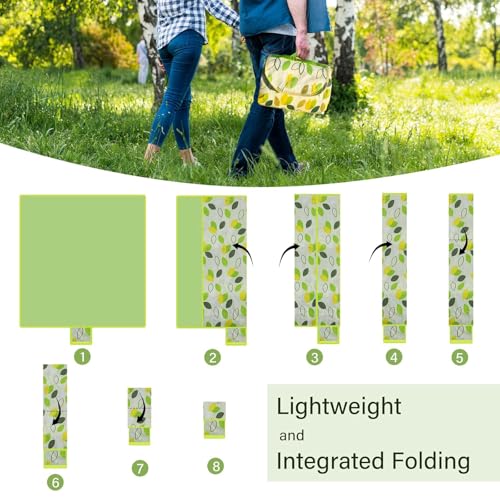 80" x 120" Sandproof Waterproof Picnic Blanket, Beach Mat for Outdoor Camping Hiking Park, Portable with Tote Bag, Non-Stick Sand & Grass, Foldable for Indoor Outdoor Use (Green Leaf)