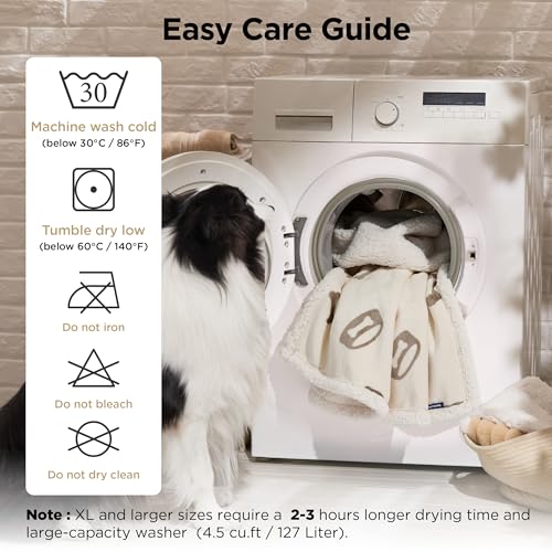 Bedsure Waterproof Dog Blankets for Medium Dogs Washable - Soft Print Sherpa Fleece Puppy Cat Blanket, Cozy Plush Reversible Throw Furniture Protector for Pet Kitten Doggy, 30"X40", Beige - color: Beige-bone, size: M(30x40")