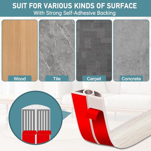 Floor Cord Cover Self Adhesive Cord Hider Floor Extension Cord Covers for Floor Power Cord Protector Cable Management Prevent Cable Trips Cable Cavity 0.32" W x 0.32" H (Beige Wood, 3.3Ft) - color: Beige Wood, size: 0.79" x 3.3'