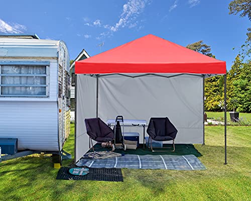 ABCCANOPY Easy Pop up Canopy Tent with 2 Sidewalls for Outdoor Sun Blocking or Rain Protection,10x10, Red - color: Red, size: 10x10