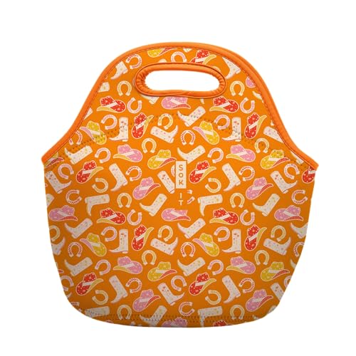 Sok It LunchTote Zippered Bag Insulated Neoprene Caddy (Cowgirl Couture, Large 4.5 Quart Lunch Tote) - color: Cowgirl Couture, size: Large 4.5 Quart Lunch Tote