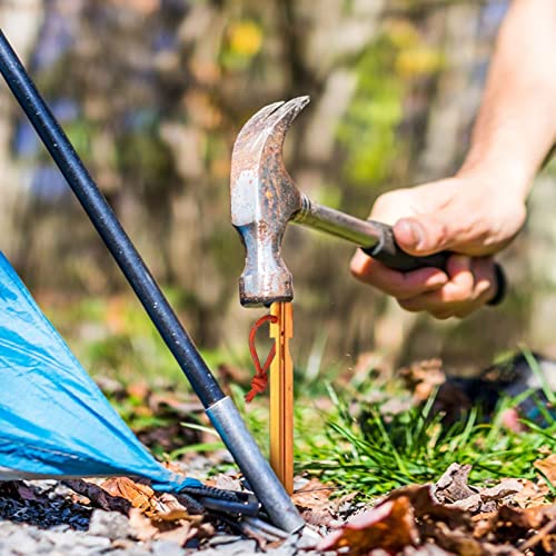 12 Pack Tent Stakes, 7075 Ground Metal Camping Aluminum Tent Pegs, Lightweight Tent Stakes Heavy Duty Spikes Camping Accessories - color: Apricot Orange