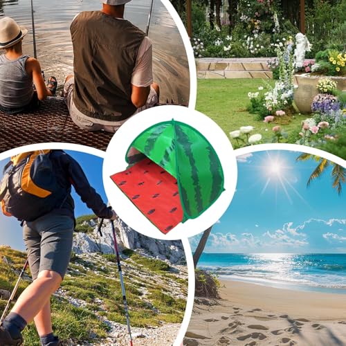 Head Sun Shelter Tent, PopUp Beach Shade Sun Protection Face, Pet Beach Tent, Instant Protection Canopy, Windproof Waterproof Small Breathable Portable for Camping - color: Watermelon