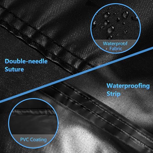 Kovshuiwe Rectangle Patio Table Cover with Umbrella Hole Heavy Duty Waterproof 600D Oxford Fabric Outdoor Lawn Patio Furniture Covers (Square-83 Lx 44" W x 23.6" H) - color: Black, size: 83"Lx 44"W x 23.6"H