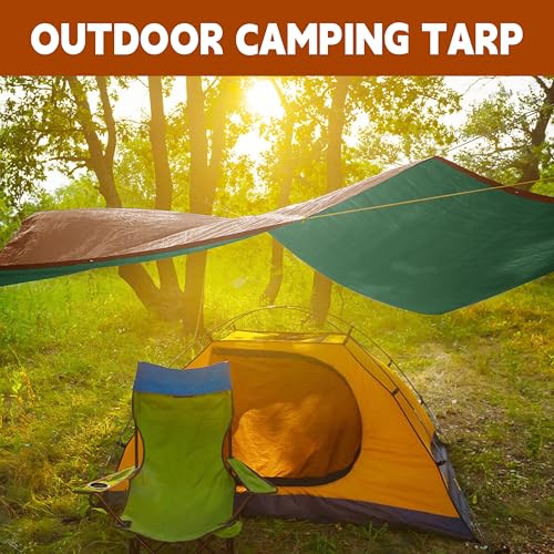 Tarp 30x50 ft 100% Waterproof 7mil Durable Grommets and Reinforced Edges,Uv Resistant,Green/Brown Tarp,Emergency Rain Shelter,Outdoor Cover and Camping Use -by MVPNET - size: 30x50