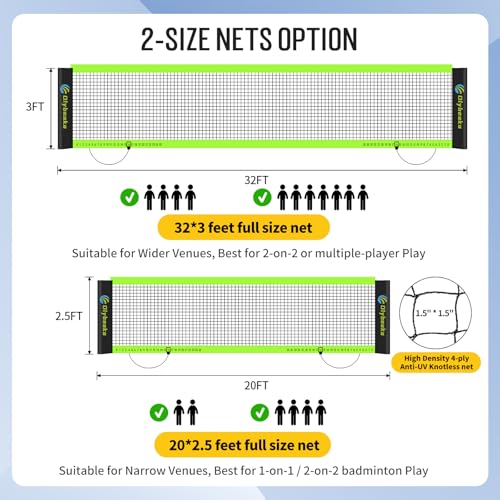 Outdoor Volleyball & Badminton Combo Net Set for Backyard, Beach with 2 Nets, Adjustable Poles, 4 Aluminum Rackets, PU Volleyball, Portable Carry Bag - color: Black