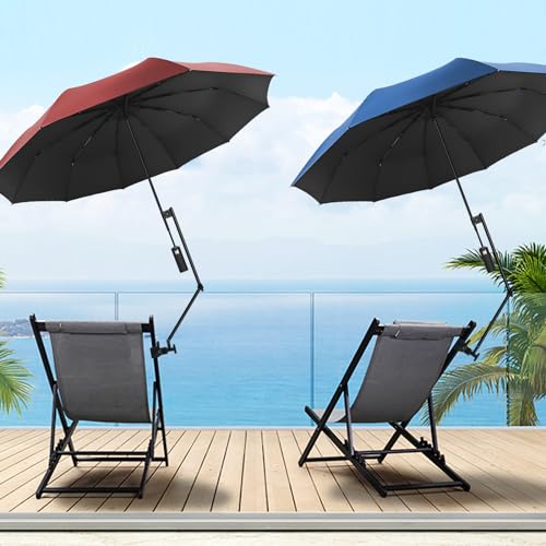 UPF 50+ Beach Umbrella with Adjustable Universal Clamp - style: Auto/XL