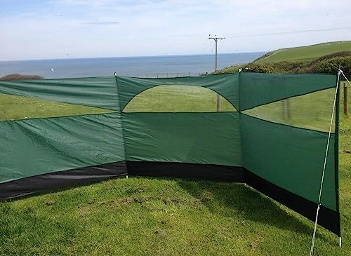 Windbreaker Privacy Camping Screen 3 Panel Blocker Garden Beach 197" x 60" (Forest Green)