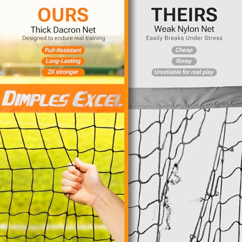 Dimples Excel Soccer Goals Kids Net for Backyard 7x5, 5x3.6, 4x3, 3x2.2 FT - style: 4x3 FT, 1 Pack