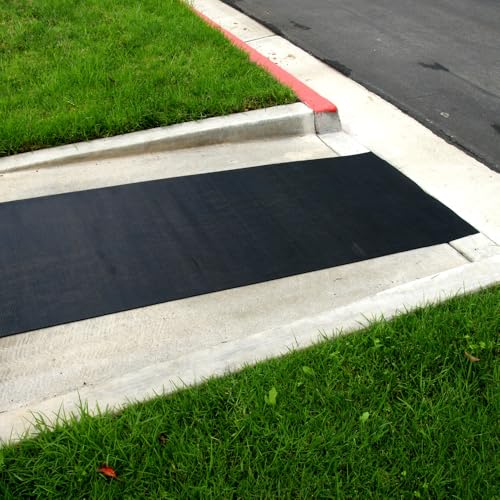 Rubber-Cal Ramp Cleat Non-Slip Outdoor Rubber Mats - 1/8" Thick x 3ft x 1ft Floor Mat - size: 12"L x 36"W x 0.1"Th