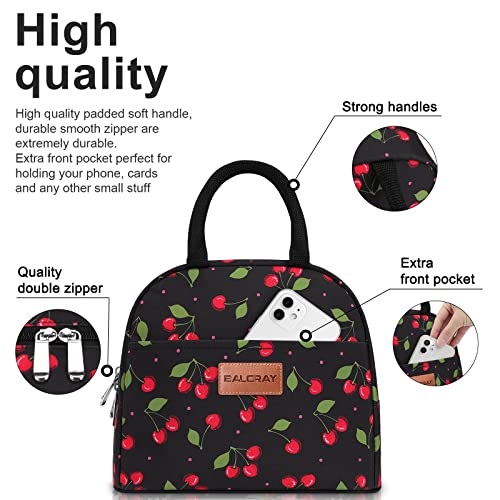 BALORAY Lunch Bag for Women Men Insulated Lunch Box for Adult Reusable Lunch Tote Bag for Work, Picnic or Travel (Cherry, M) - color: Cherry, size: M
