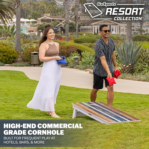 GoSports 4 x 2 ft Commercial Ultra Durable Cornhole Board Set – All-Weather Regulation Size, Ready-to-Play for Family Backyard Games, Tailgates, Outdoor Party, and Venues - color: Rustic