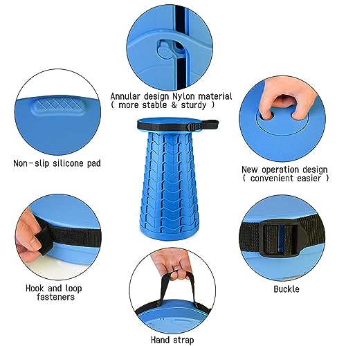 Portable & Lightweight Foldable Camping Chair for Adults, Heavy Duty Folding Stool with Adjustable Shoulder Strap, Perfect for Picnic, Beach, Backyard, and Sporting Events, Max Weight 400lbs - color: Blue