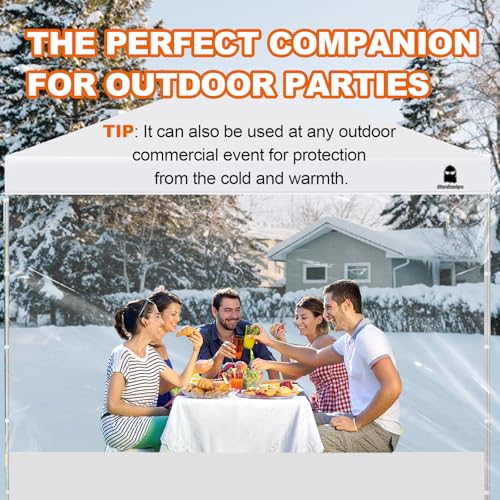 Clear Sidewall, Transparent Canopy Walls, Canopy Side Wall for 10x10 Pop Up Canopy - Straight Leg, Outdoor Instant Canopies Sidewall,1 Pack (White) - color: White - Spliceable