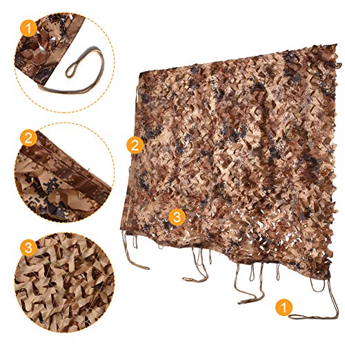 HYOUT Camo Netting Camouflage Net Bulk Roll for Hunting Blinds Ghillie Sunshade, Camping, Military Party Decoration - color: Desert Digital, size: 10x10ft(3M*3M)