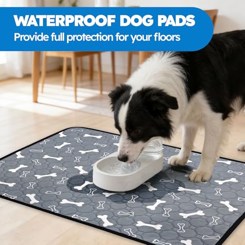 Washable Pee Pads for Dogs, Absorbent Reusable Puppy Training Pads, Leakproof, Non-Slip, Waterproof Cat Doggie Pad Pet Potty Mat for Indoor&Outdoor, Whelping, Playpen, Crate, Gray 20"x28" - color: Gray, size: 20"x28"-1 Pack
