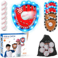 HYES Toss and Catch Ball Game Set, Light Up Baseball Toys Outdoor Pool Beach Yard Camping Games for Family, Toddler Glow in the Dark Baseball Gifts for Boys Girls Ages 3-12 (4 Paddles & 6 Balls) - style: 4 pack with light