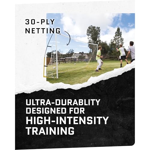 SKLZ Quickster Soccer Goal - Portable Goal for Backyard & Field - Durable Tension-Tite Frame & Heavy Gauge 2-Ply Net - Adjustable Click-Lock Poles, Metal Stakes - Carrying Case with Handle - style: 12 x 6 Feet