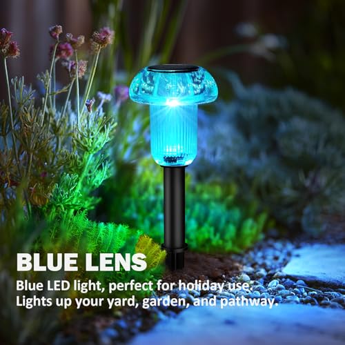 Easter Solar Pathway Lights Outdoor Decorative 4 Pack, 4 color LED Mushroom Solar Lights Outdoor Waterproof Solar Powered Decor for Yard Driveway Patio, Valentines Day Halloween Christmas Garden Decor - color: 4-Pack Multi-colored