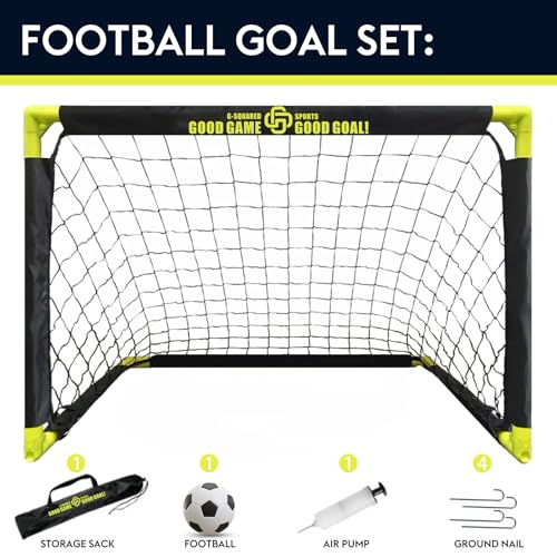Mini Folding Soccer Goal Set for Kids,Indoor Outdoor Portable Training Goal with Ball & Pump,3x2x2ft (Black/Green)