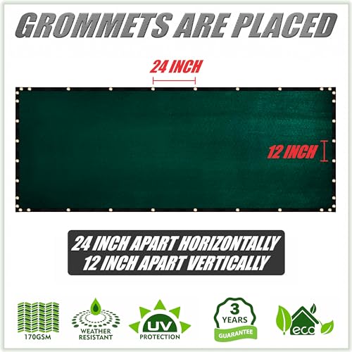 ColourTree 4' x 9' Black Fence Privacy Screen Windscreen Cover Fabric Shade Netting Mesh Cloth - Commercial Grade 170 GSM - Cable Zip Ties Included - We Make Custom Size - color: Black 2nd Generation, size: 0 4' x 0 9'