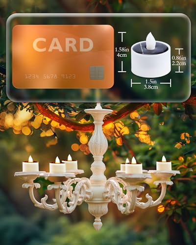 Homemory 12Pcs Solar Tea Lights Outdoor Waterproof, Rechargeable Dusk to Dawn Lighting, Flameless Flickering LED Votive Candles for Fairy Garden Decor, Patio Tables, Christmas Lanterns, Windows - color: 12-Pack, 1.5''x1.58''