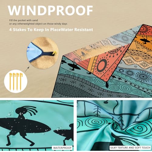 Large Beach Blanket Sandproof Waterproof 70.8" X 86.6"for Quick Drying Outdoor Picnic Mat for Beach - color: D05