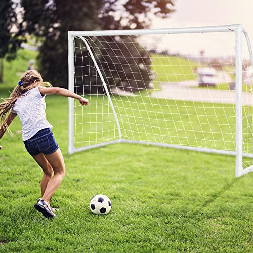 Soccer Goal, 12FT x 6FT/6FT x 4FT All-Weather Soccer Net with Frame, Quick Set-Up, Resilient Netting, Portable Soccer Goals for Backyard School Kids Soccer Training - size: 6FT x 4FT