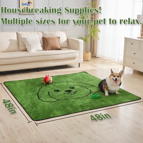 Qeils Reusable Puppy Pads, Washable Pee Pads for Dogs 2 Pack Durable Absorbent Leakproof Dog Training Pads for Home or Travel, Non-Slip Wee Wee Pads Potty Pads 48"x48" - size: 48"x48"(Pack of 2)