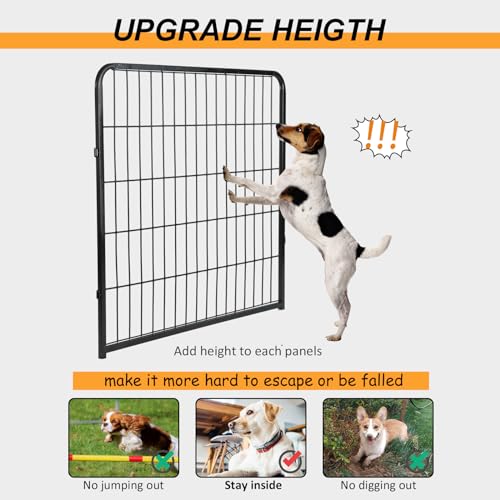 Confote Dog Playpen Pet Dog Fence 16 Panel 32 inch Foldable Exercise Pen Outdoor Metal Pet Fence Barrier Kennel for Medium Dogs Cats Rabbits, Puppy Playpen for RV,Camping,Yard - style: 16 Panels-32 inch