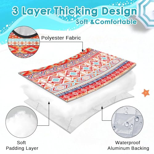 Waterproof Picnic Outdoor Blanket, 79" x 59" Sandproof Foldable Large Picnic Blanket for Beach, Camping, Park, Travel, Concert, Great Gift for Families and Couples (Bohemian Orange) - color: Bohemian Orange