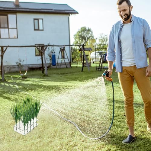 6 PCS Fake Grass Plants Pee Post for Outdoor, Reusable Washable Artificial Grass for Dogs to Pee on, Guides and Trains Dogs to Urinate, with Acrylic Plate and Ground Nails for Fixing