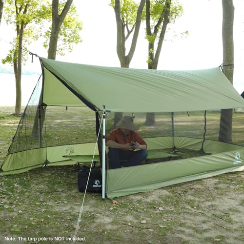 REDCAMP Large Hammock Hot Tent with Stove Jack, Waterproof & Windproof Winter Wall Tent with Snow Skirt, Ultralight 4 Season Tents for Camping, Hiking, Bushcraft, Backpacking, Hunting - style: Screen Tent