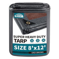 TARPAL tarp 8x12 Feet Super Heavy Duty Tarps Cover 20mil Waterproof UV Protection Rip and Tear Proof Tarpaulin with Grommets(Grey/Brown) - size: 8x12 Feet-Finished size