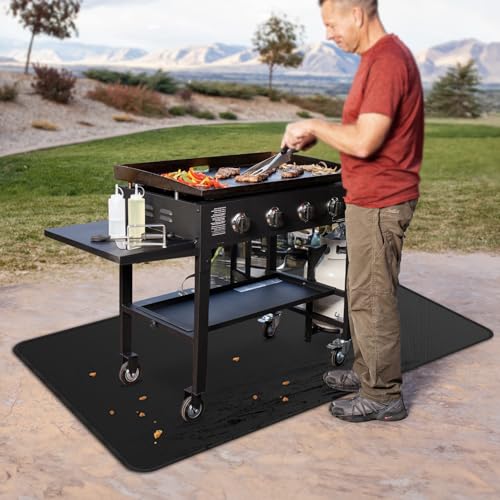 25x39 inches Under Grill Mats for Blackstone, Double-Sided Fireproof Outdoor Grill Protective Mat, Oilproof Waterproof BBQ Fire Pit Fireplace Mat - color: 25"x39"