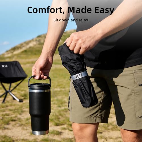 Premium Camping Chair, Folding Outdoor Chair with Aluminum Frame, Sturdy and Durable Portable Chair for Camping, Fishing, RV Travel, All-Weather Use - color: Blue, size: E