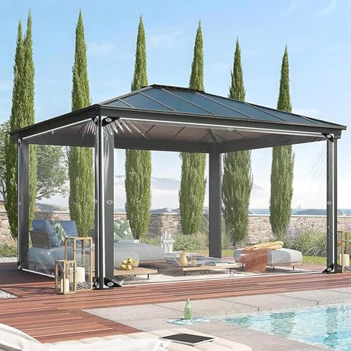 Heavy Duty Waterproof Clear Tarp-Thicken Clear Vinyl PVC Tarps Transparent Tarpaulin with Brass Grommets for Camping Patio Gazebo Outdoor-Tarp to Cover The Sun and Rain