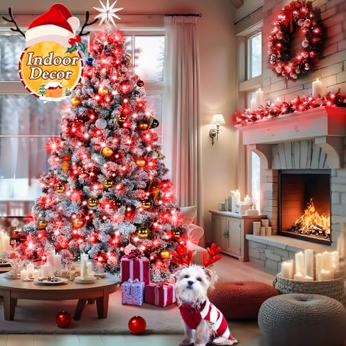 KNONEW 403ft 1000 LED String Lights Outdoor Christmas Lights 8 Modes & Timer Fairy Light Plug in Waterproof LED String Lights for Xmas Yard Tree Wedding Party Holiday Decorations (Red) - color: Red, size: 403FT 1000 LED